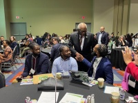 Featured photo: L-R: Benedict College Professor, Adrian Gale, along with students Anthony Stubbs and Tony Munnings are greeted by Congressman James E. Clyburn, South Carolina, 6th District.