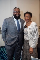 Ryan R. Hawkins, president and CEO of Jessie Trice Community Health System, with Barbara J. Jordan, former Miami-Dade County Commissioner. Photo Credit: Ricardo Reyes, Sonshine Communications