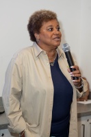 Irene Taylor-Wooten, JTCHS Board Chair, welcomes attendees at the Welcome Reception held recently for Ryan R. Hawkins, president and CEO of Jessie Trice Community Health System. Photo Credit: Ricardo Reyes