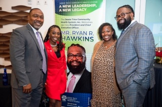 Ryan R. Hawkins, president and CEO of JTCHS, was joined by esteemed friends and colleagues at a recent Welcome Reception in his honor at the JTCHS Barbara J. Jordan Community Health and Wellness Center. Photo Credit: Ricardo Reyes, Sonshine Communications