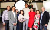 A Christmas Prayer Cast (from left to right) Tim Reid, Timothy Pandolfi, Corinne Shor, Kimberly Russell, Richaun Holmes, Murray Gray, Flynn Hayward, Michael King; including Eric Roberts, Dre Holmes, Wanda Coleman and Harvey Thomas (not pictured)