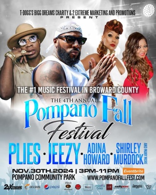(BPRW) 4th Annual Pompano Fall Festival: Shirley Murdock, Adina Howard, Jeezy, and Plies Headline Broward County’s Top Music Festival | Press releases