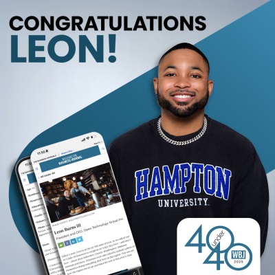 (BPRW) Trailblazing Tech Leader and Hampton University Alum Leon Burns Recognized in Washington Business Journal’s 40 Under 40 | Press releases