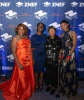 From left: Valerie Hollingsworth Baker, chair of the board of the Zeta National Educational Foundation (ZNEF) and centennial president of Zeta Phi Beta Sorority, Incorporated; ZNEF scholarship recipient Denver Hill; attorney Issie L. Jenkins, namesake of 
