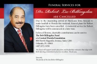 (BPRW) Funeral Services for Dr. Robert Lee Billingslea Cancelled