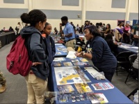 Students speak with recruiter at 2020 Black College Expo