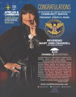 (BPRW) CEO of Crandells Enterprises— Mary Ann Crandell— to Receive 2022 Presidential Lifetime Achievement Award From the Congressional Black Caucus